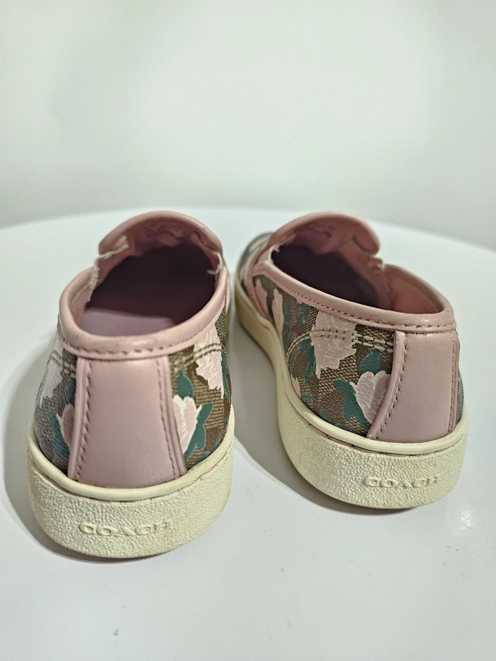 Coach Floral Signature Slip On Sneakers Pink Rose Print Size 6.5